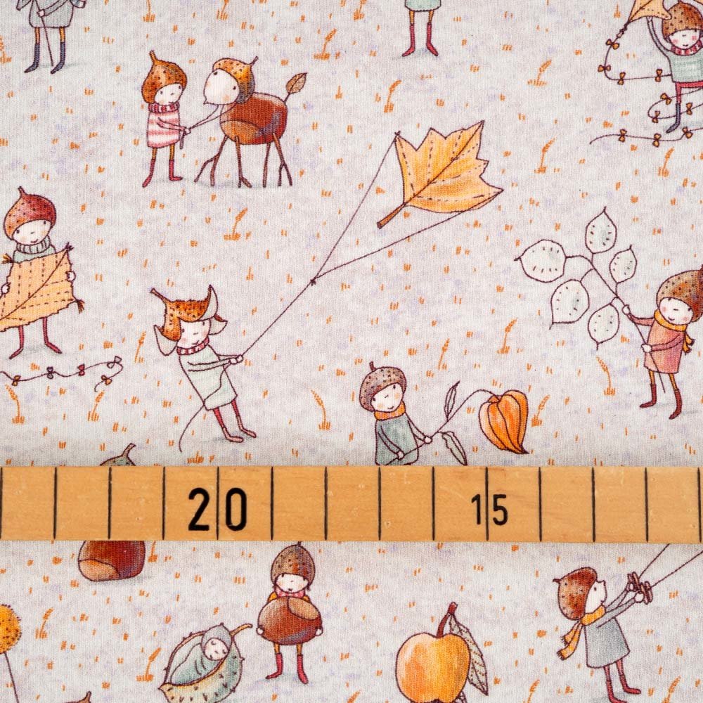 Jersey Stoff Jersey Herbst Tiere Bio-Jersey “Herbstwichtel” Von